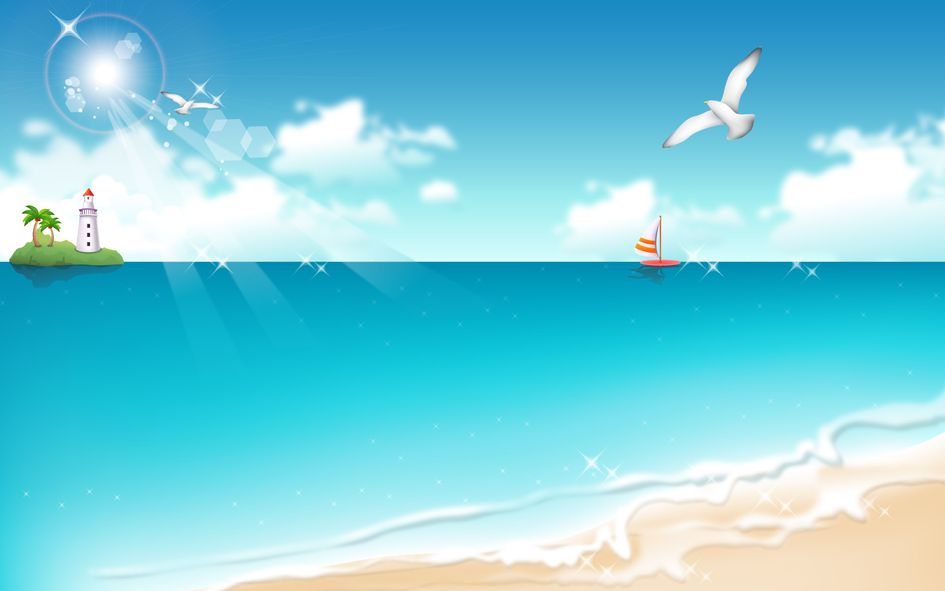 手描きの紙カット風夏のビーチの海辺の漫画のデザイン要素イラスト画像とPSDフリー素材透過の無料ダウンロード - Pngtree